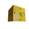 벽시계 창조적 인 가벼운 센서 코너 시계 제곱 간단한 양면 아랍어 숫자 스케일 아날로그 사일런트