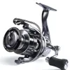 Carretilhas de pesca giratórias de metal completo 5 21 Relação de engrenagem Água salgada Max Drag 8kg 4 1BB Carretel giratório Reel220O