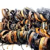 100 pçs lote mix estilos feitos à mão preto marrom masculino vintage couro genuíno surfista joias pulseiras 338P