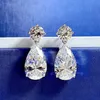 Stud Water Drop Diamond Ciondola l'orecchino 100% vero argento sterling 925 Orecchini pendenti da sposa per le donne Promessa regalo gioielli 230719