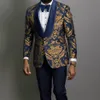 New Style Men Suits Navy Blue Black Groom Tuxedos Shawl Lapel Groomsmen Wedding Prom Man 2 Pieces Jacket Pants Tie L603321K