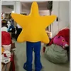 2019 Factory Yellow Star Mascot Costume Suits Halloween Christmas påsk vuxen storlek304F