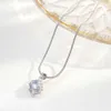 Princess Round Cut Cubic Zirconia Ins Magic Zircon Ketting Dames Klein Menigte Ontwerp Driedimensionale Vierkante Choker Zilver Kleur Esthetische Sieraden Halsbanden