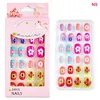 Faux ongles 24 pièces amour enfant ongles conseils enfants filles dessin animé presse sur Festival coloré couverture complète mignon manucure outils