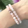 MG1092 Nouveau Design Mala Perle Bracelet Ensemble pour Femmes Boho Double Wrap Bracelet Rose Rose Quartz Lava Energy Bracelet 6 mm Perlé Lay225D