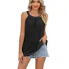 Women's T Shirts Casual Summer Sleeveless Blouses For Women Fashion 2023 Elegant Loose Tank Tops Lady Solid Pullover Tunic