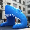 Tunnel Gonfiabile Della Mascotte Dell'animale Marino 5m Testa Di Squalo Gonfiabile Blu Gigante Con La Bocca Aperta Per La Decorazione Dell'ingresso227f