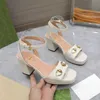 Designer Summer Platform High heels Sandals GGsity Women leather shoes Quilted Slide buckle Custom Ankle strap Sandals gfvnfnv