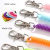 Multicolour Spring Rope Keychain Wrist Theftproof Anti-Lost Stretch Cord Safety Keyring for Bags Wallet Cellphone Accessories
