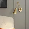 Lámparas de pared, creativa lámpara plegable de luz LED de brazo largo oscilante ajustable con candelabros de interruptor, decoración del hogar, cabecera