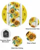 Wall Clocks Yellow Watercolor Sunflower Luminous Pointer Clock Home Ornaments Round Silent Living Room Bedroom Office Decor