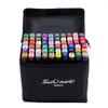 12 24 30 36 40 48 60 80Colors Marqueurs d'art Pen Set Sketch Graffiti Double marqueurs à têtes stylo pour dessiner des mangas étudiants concepteurs 286c