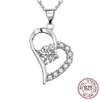 Heart-Shaped 925 Sterling Silver Pendant Necklaces For Women 5A Clear Cubic Zircon Girl Anniversary Fine Jewelry D-122260t