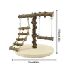 Andra fågelförsörjningar Träpapegospel står Swing Tray Cup Toys Hanging Ladder Bridge för Park Style Climbing Cage