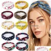 Tiaras Moda Feminina Meninas Verão Boêmio Faixas de Cabelo Estampado Vintage Cruz Turbante Bandagem Bandanas Esportes Suor Faixas de Cabelo Gota Del Dhpvo