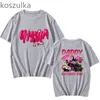 Camisetas masculinas Nimona Letter Camisa estampada dupla face Anime Movie Fans Tops casual verão algodão unissex camiseta com decote em O manga curta