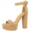 Сандалии 13 см супер высокие каблуки Bigtree Heels Heels Женщины Sexy Block Heels Women Shoes 2023 Новые каблуки сандалии плюс размер 41 42 43 L230720