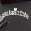 Haarspangen Silber Farbe Kristall Prinzessin Kronen Braut Tiara Festzug Diadem Mode Hochzeit Krone Kopfschmuck Schmuck Zubehör