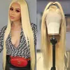 613 Blonde Straight Full кружевные парики безымянны, бразильские remy Human hair, полные, предварительно сбитые с детскими волосами 150% плотность152o