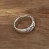 Bague en argent thaïlandaise rétro à la main véritable bijoux en argent sterling 925 pour hommes et femmes bague de mariage269U