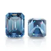 Gigajewe Blue Color Emerald Cut VVS1 Moissanite Diamond 1-3ct for Jewelry Making Road Gemstones221D