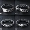 Bracelet Fongten Hip Pop Hommes Cubain Lien Chaîne Bracelet Punk En Acier Inoxydable Vintage Noir Bracelet 230719