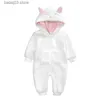 Jumpsuits 2023 New Baby Autumn/Winter Bear Bodysuit Newborn Clothing for Boys and Girls Lamb Fleece Thickened Winter Creeper T230720