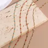 Chaînes en acier inoxydable lien câble chaîne collier émail multicolore avec fermoir mousqueton couleur or pour femmes hommes bijoux cadeaux
