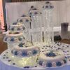 Cristal de casamento acrílico transparente Suporte de bolo Peça central de casamento Suporte de bolo Acessório de bolo Cristal de festa Cristal226z