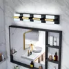 Lámpara de pared LED Lámparas de espejo de baño Lavabo moderno Luces de luz 78 cm 4 Acrílico Negro Oro IP44