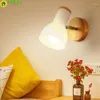 Wall Lamp Wooden Led Indoor Nordic Modern Wood Switch Sconce Light Fixtures Bedside Corridor Home El Decor Room Lighting