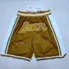 Vintage Just Yellow Don Basketball Shorts Just Don Short avec poches Retro 1996 Purple Mens Zipper Short Stitched Team Basketball Shorts S-XXL