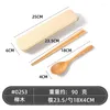 Dinnerware Sets Nature Wood Tableware Wheat Box Students Spoon Chopsticks Cutlery Set Portable Travel Kitchen Accessories