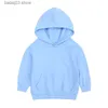 Hoodies Sweatshirts Çocukların Yeni Uzun Kollu Üstü Giyim Orta ila Büyük Düz Renkli Giysiler İnce Kapşonlu Sweaters İlkbahar ve Sonbahar 2023 T230720