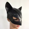 Maschera Catwoman Costume Cosplay Copricapo Maschere in lattice a mezza faccia nera Donna sexy Halloween Batman Party adulto Black Ball Mask2051