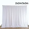 白い絹の素材バックグラウンドカーテンパーティーベビーシャワー結婚式の誕生日写真背景ぶら下げカーテン2 x2m/3x3m