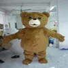 2019 mascotte de haute qualité taille adulte dessin animé longue peluche ted ours brun costume de mascotte mascotte costume d'halloween noël fou 2882