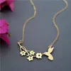 Hänge halsband mode flygande fågelblomma halsband vacker svälja olivgren för kvinnor djur vintage handgjorda smycken285l