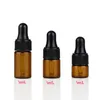 Ambre Petits Flacons De Parfum 1 ml 2 ml 3 ml 1200 Pcs / Lot Bouteilles En Verre D'affichage D'huile Essentielle Mini Brun Échantillon Bouteille De Test Gratuit DHL Tltsp