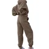 Tweedelige damesbroek, warme hoodie en pak, grote sportkleding, damessneeuw, damesjumpsuit voor