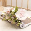 Decorative Flowers 2pcs Pink Rose Bouquet Artificial Christmas Home Garden Wedding Decoration Silk Peony Fake Table Centerpieces