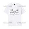 Designer Luxury Versage Classic T Shirt Chest Letter Tryckt Mens och Womens Top Summer Breattable High Street Cotton Loose Tees