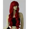 80cm Long Cosplay Rouge Foncé Perruques Dames Bouclés Perruques Perruque Peluca Peruca Parrucca Capelli Cheveux Synthétiques Wig2152