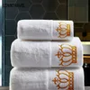 Embroidered Imperial Crown Cotton White el Towel Set Face Towels Bath Towels for Adults Washcloths Absorbent Hand177q