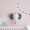 Doll House Accessories Animal Elephant Deer Bear Head Wall Mount Stuffed Hanging Bedroom Decor Felt Artwork Girl Nursery Nordic Toy 230719