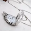 Nieuwe stijl quartz uurwerk grote witte stalen Romeinse ketting retro sieraden hele mode horloge horloge trui ketting zakhorloge255H