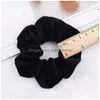 Hair Accessories Winter Candy Color Ribbon Rope Women Veet Scrunchie Rubber Band Soft Warm Elastic Bands Christmas Gifts Drop Delive Dhqbu