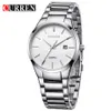 Curren Luxury Classic Fashion Business Men WatchesディスプレイQuartz-Watch Wwristwatchステンレス鋼の男性時計Reloj hombre2507