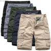 Men's Pants 2020 Summer New Cotton Mens Pants Pocket Knee Length Straight Casual Cargo Shorts For Worker Trouser Z230720