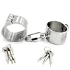 New Heavy 304 Stainless Steel Handcuffs Lockable Wrist Cuffs Female Shackles Restraint Fetish Slave Bondage Adults BDSM sexy Toys309T